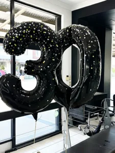 cello hairdressers 30th anniversary balloons