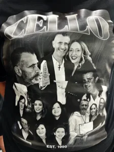 cello hairdressers 30th anniversary t-shirt